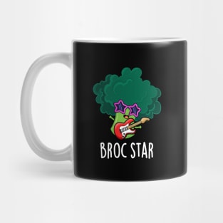 Broc Star Cute Brocolli Rock Star PUn Mug